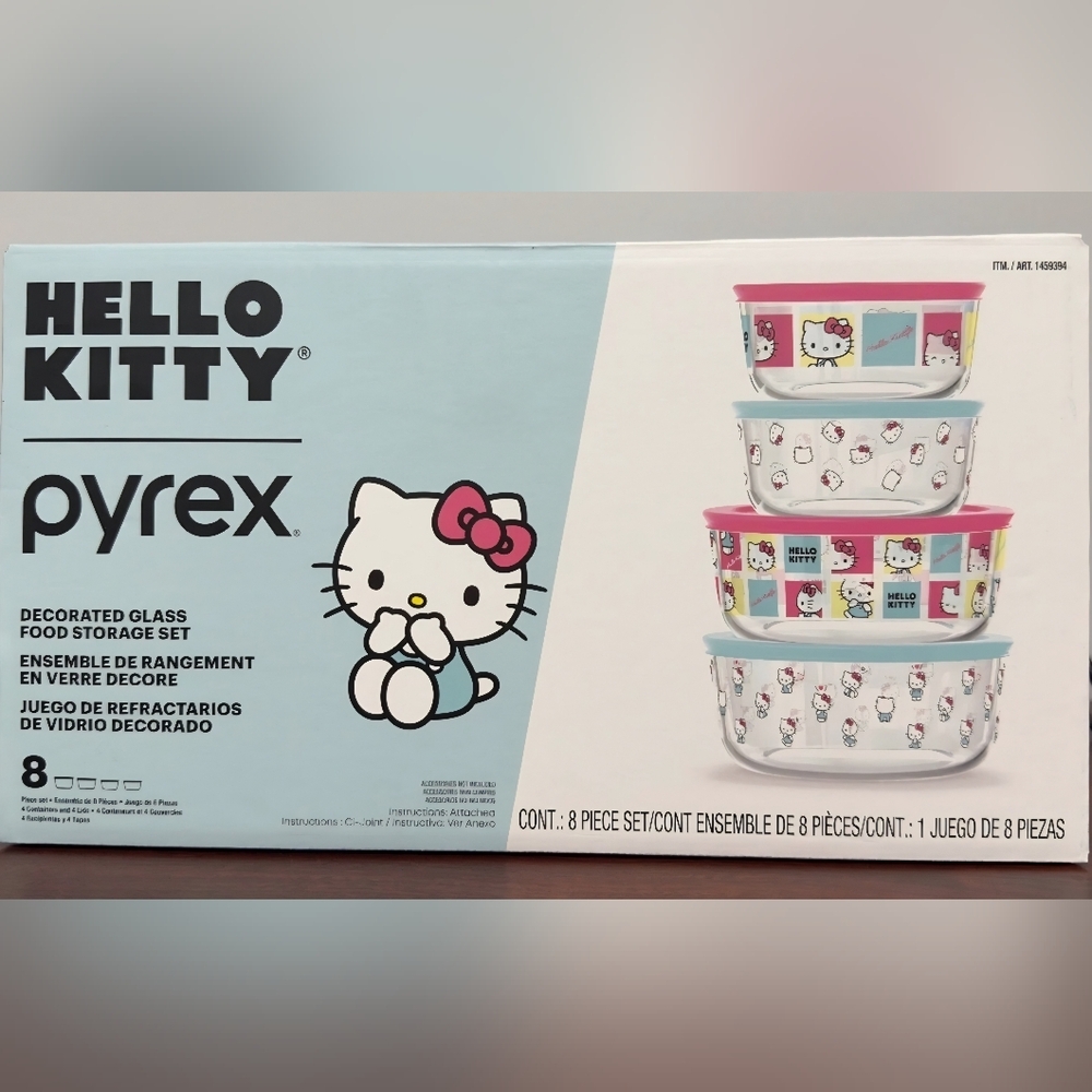 ⛔️SOLD!⛔️Hello Kitty Pyrex 8-Piece Storage Set - Picture 2 of 9